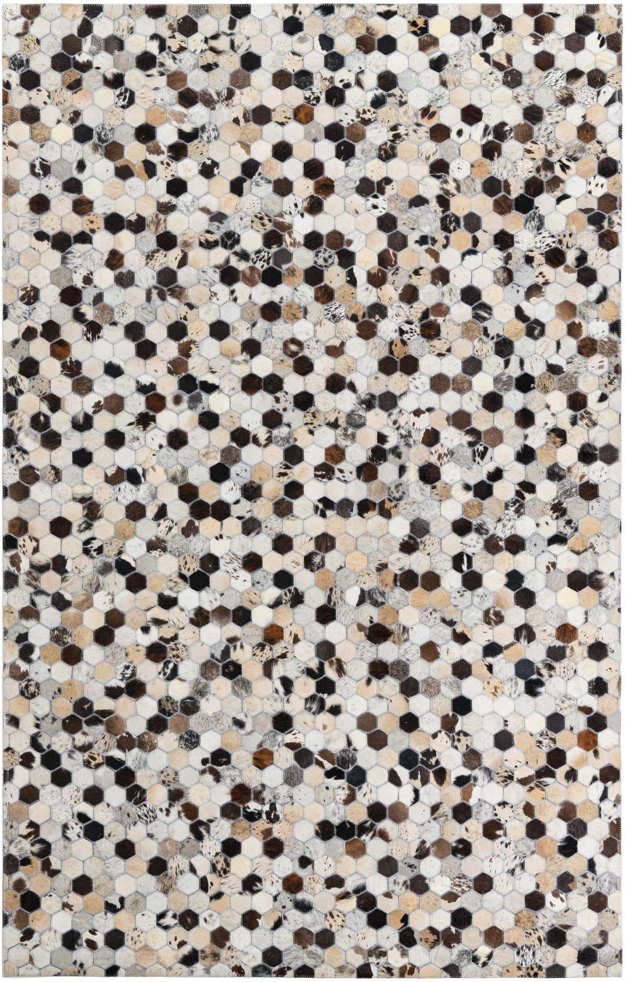 5' 1 x 8' Cowhide Leather Rug