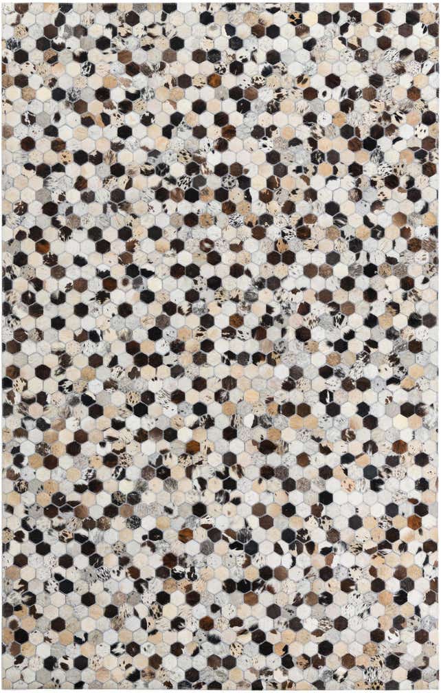 5' 1 x 8' Cowhide Leather Rug
