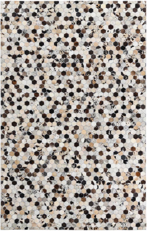 Detail image of 5' 1 x 8' Cowhide Leather Rug