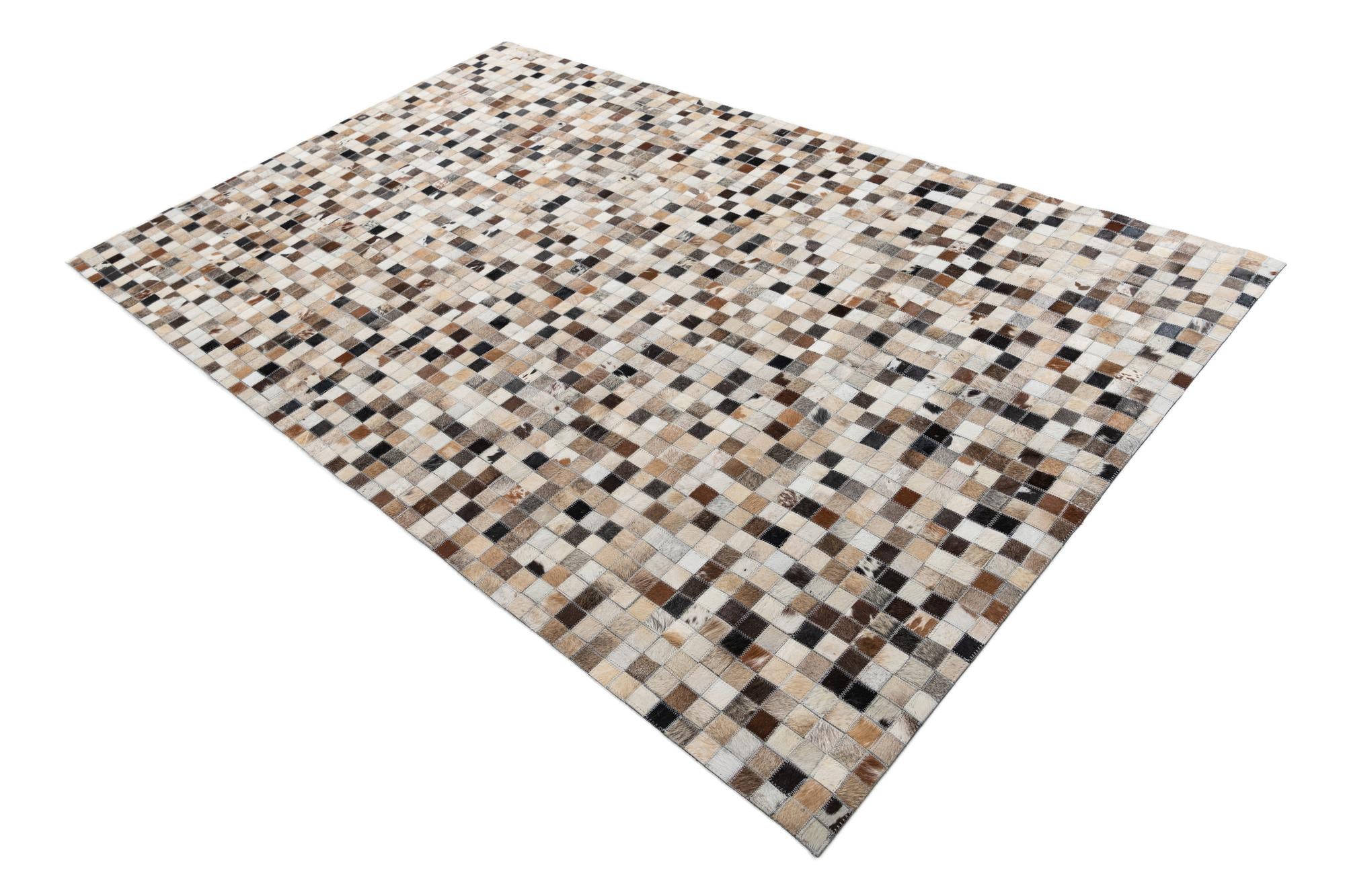 5' x 7' 10 Cowhide Leather Rug