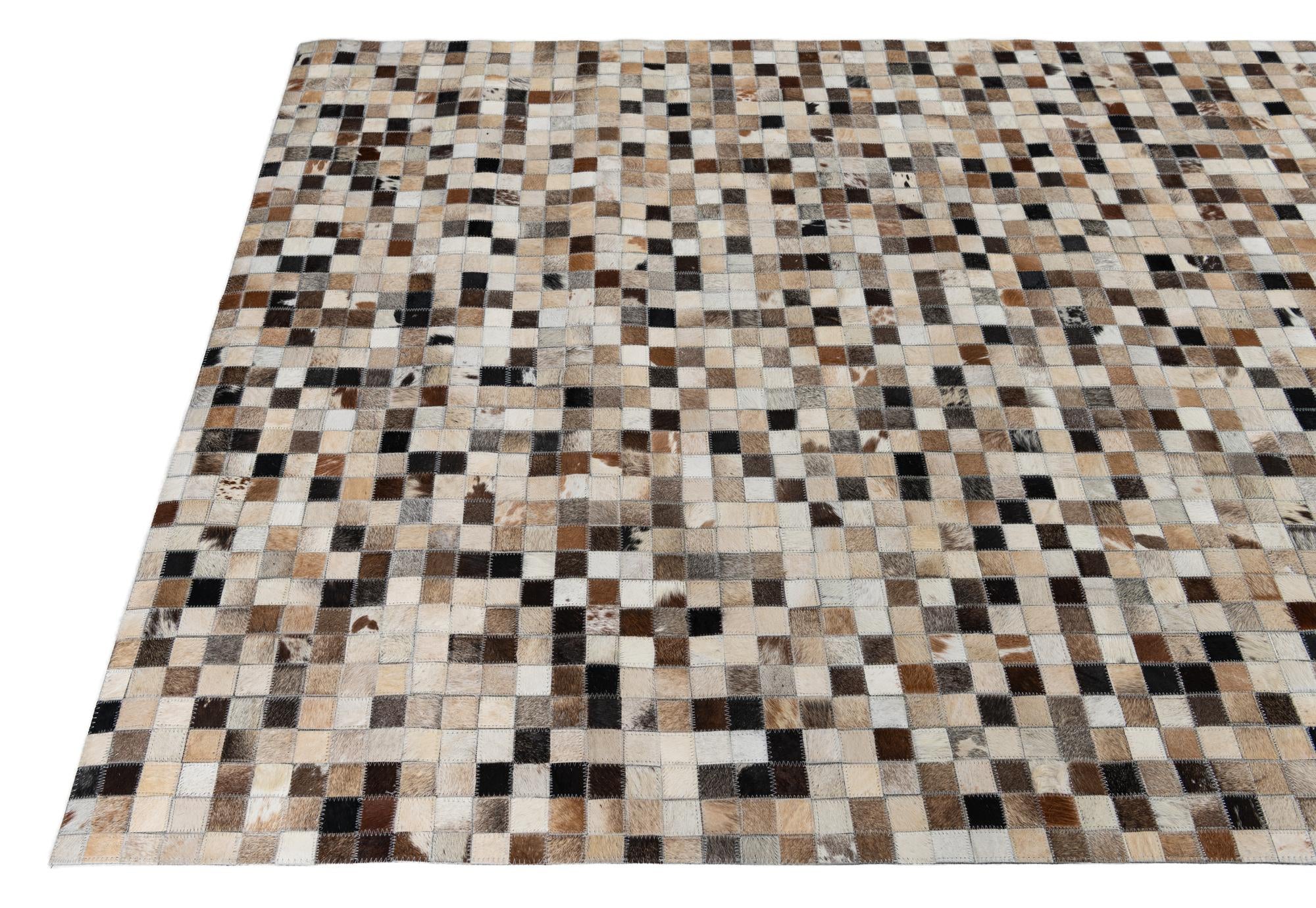 5' x 7' 10 Cowhide Leather Rug