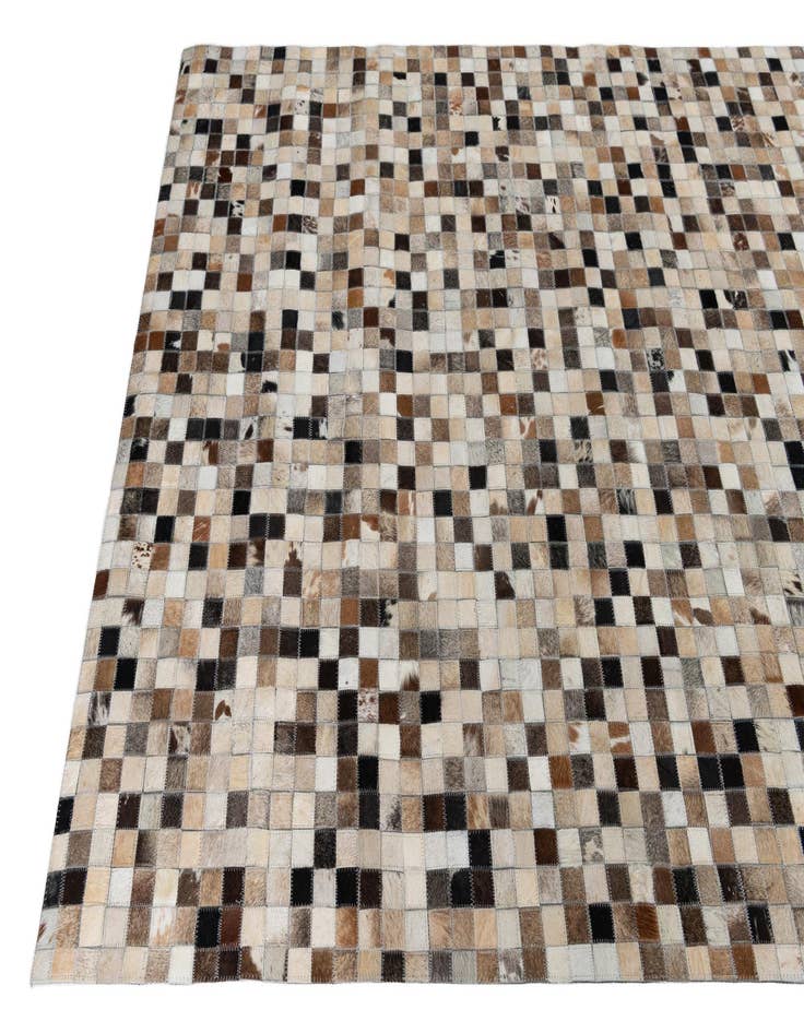 Detail image of 5' x 7' 10 Cowhide Leather Rug