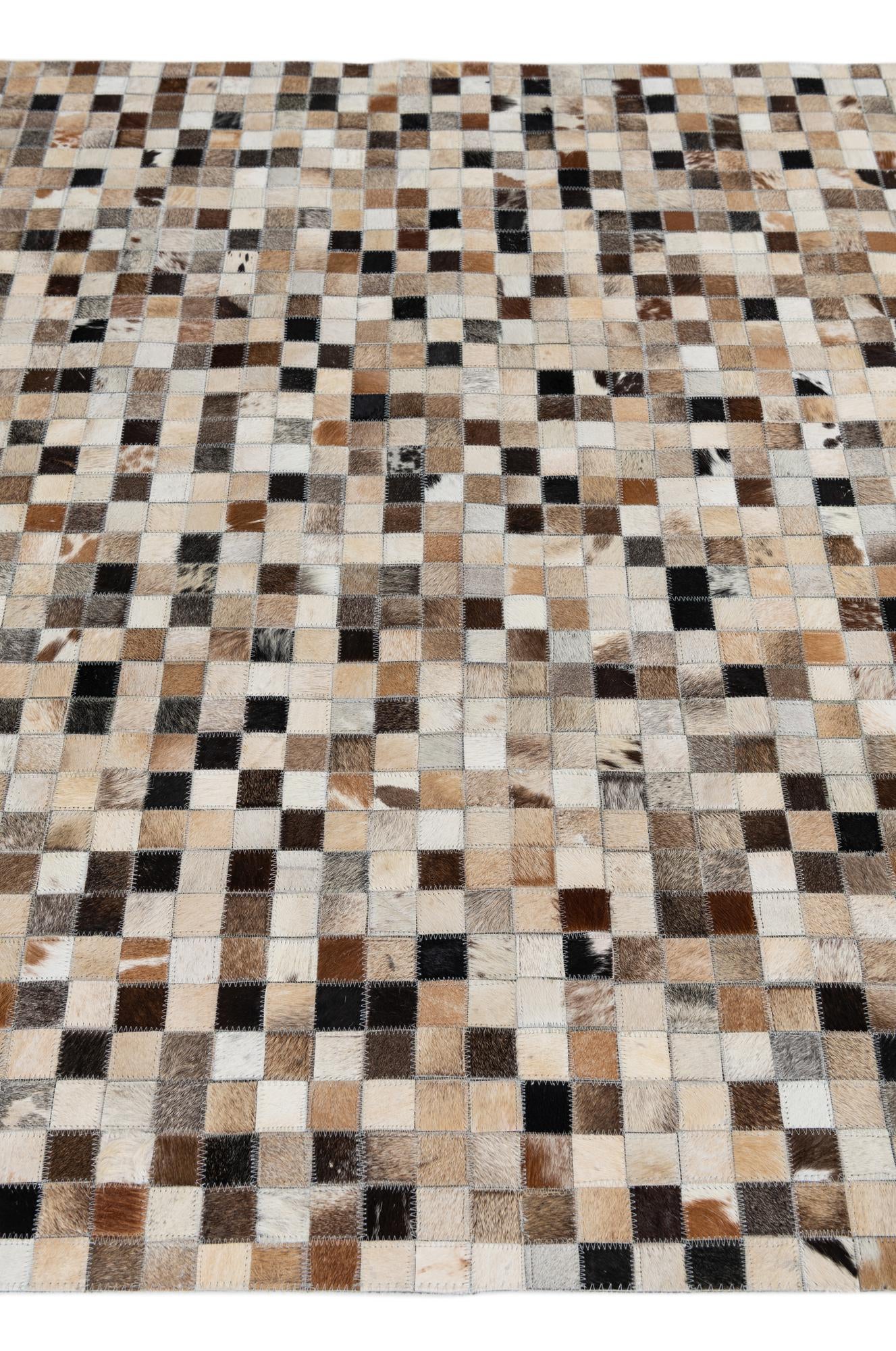 5' x 7' 10 Cowhide Leather Rug