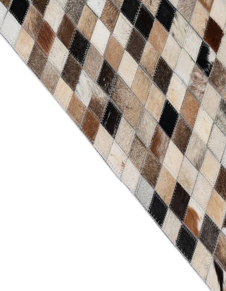 Detail image of 5' x 7' 10 Cowhide Leather Rug