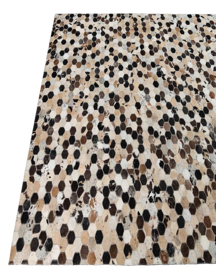 Detail image of 5' 2 x 8' Cowhide Leather Rug