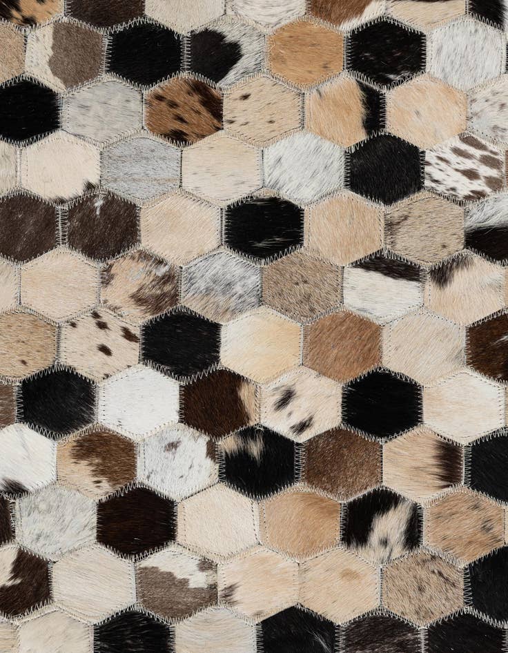 Detail image of 5' 2 x 8' Cowhide Leather Rug