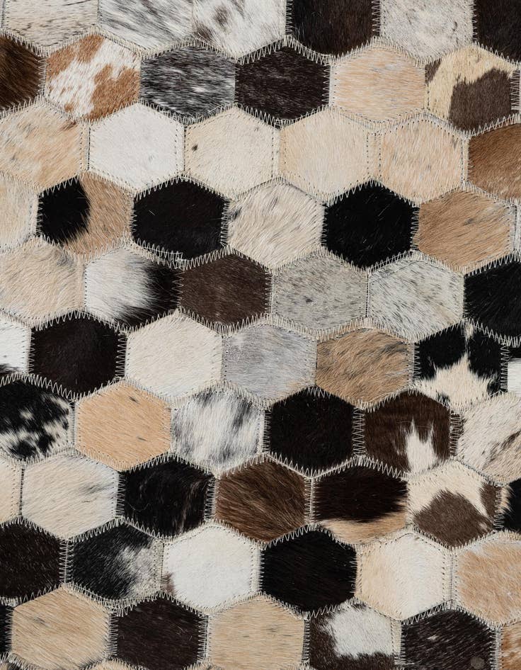 Detail image of 5' 2 x 8' Cowhide Leather Rug