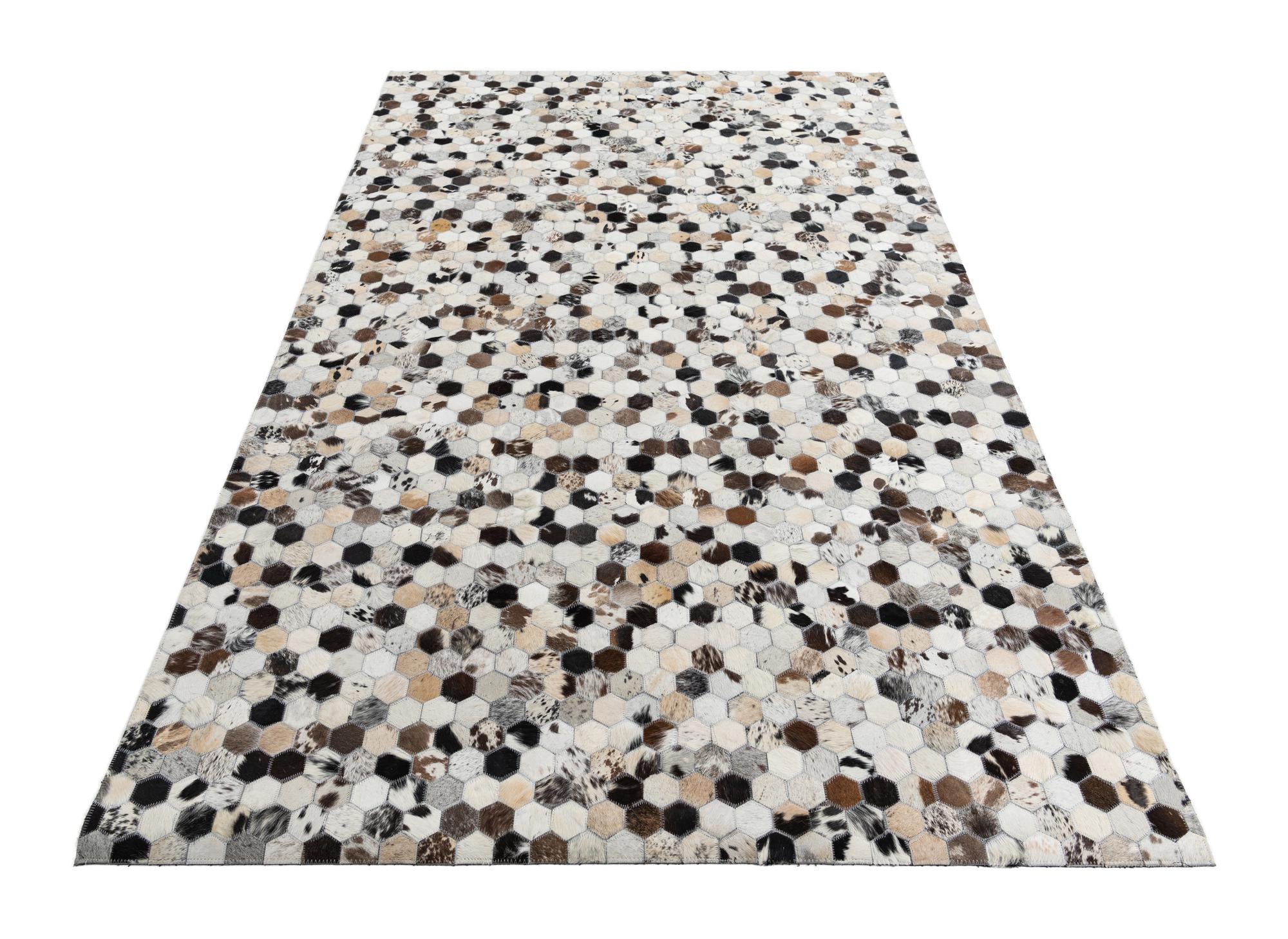 5' 1 x 8' 2 Cowhide Leather Rug