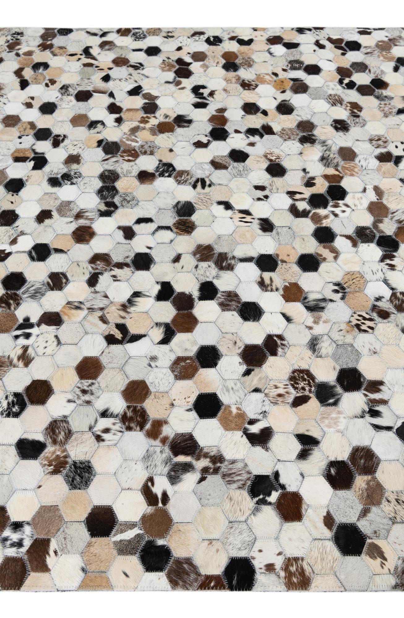 5' 1 x 8' 2 Cowhide Leather Rug