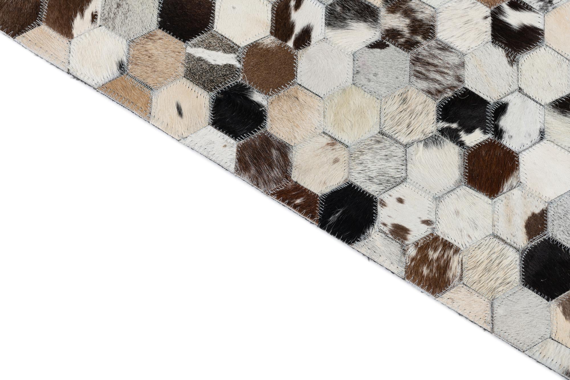 5' 1 x 8' 2 Cowhide Leather Rug