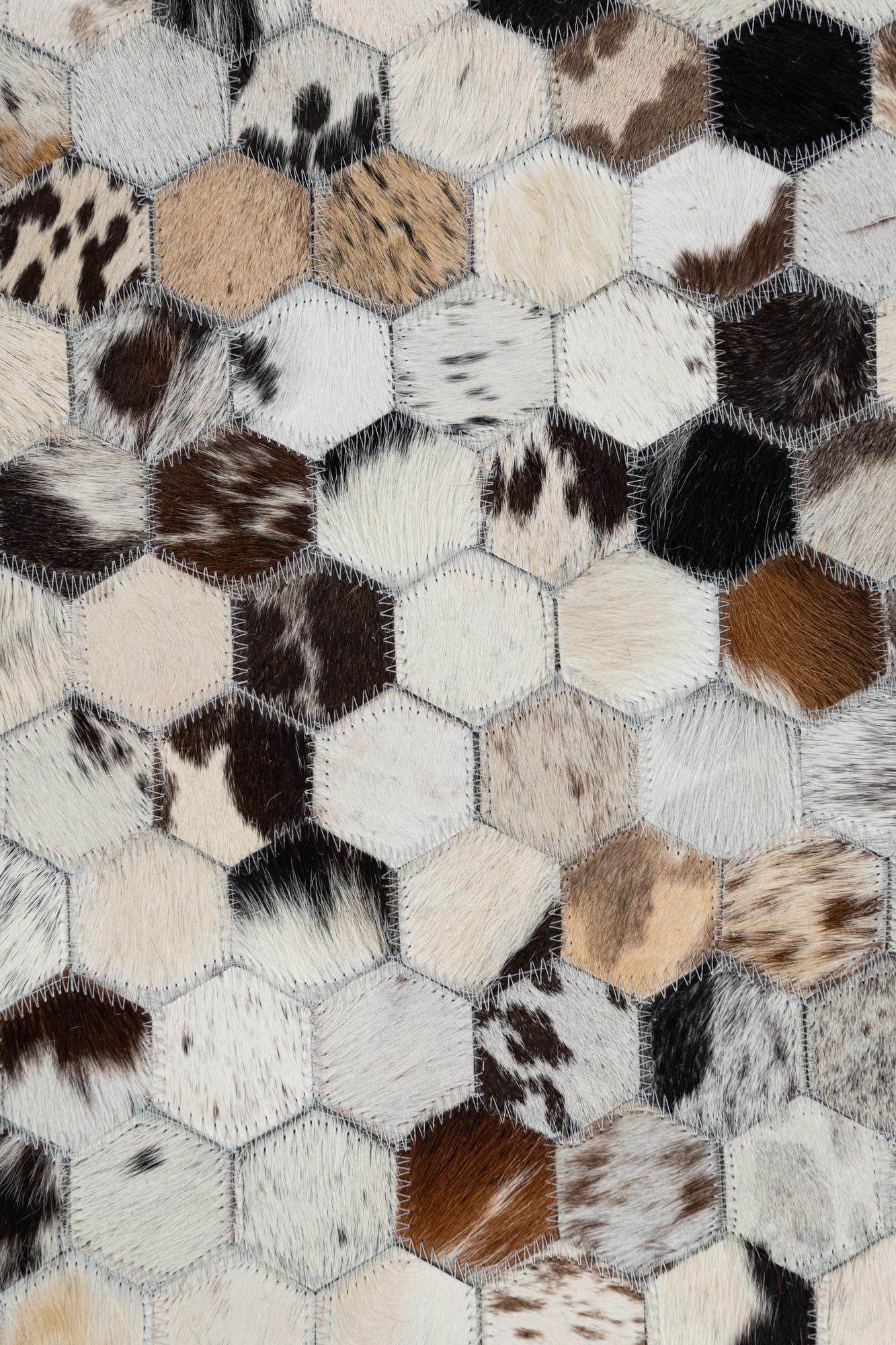 5' 1 x 8' 2 Cowhide Leather Rug