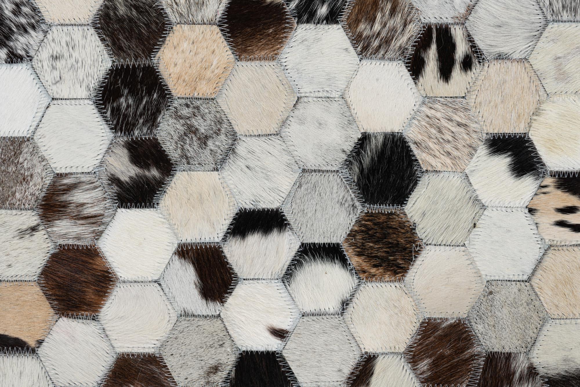 5' 1 x 8' 2 Cowhide Leather Rug