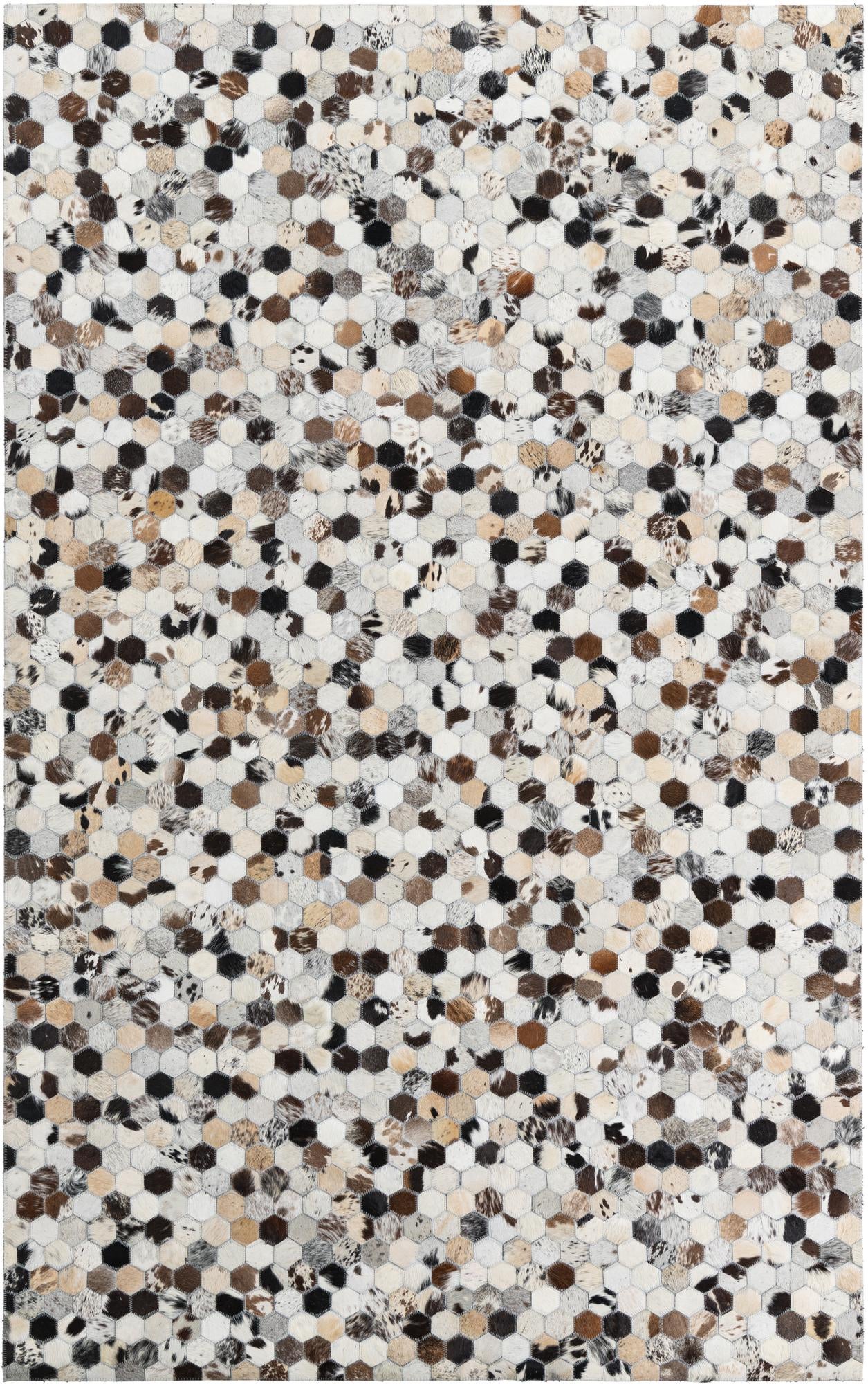 5' 1 x 8' 2 Cowhide Leather Rug