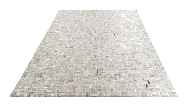 8' 1 x 10' Cowhide Leather Rug