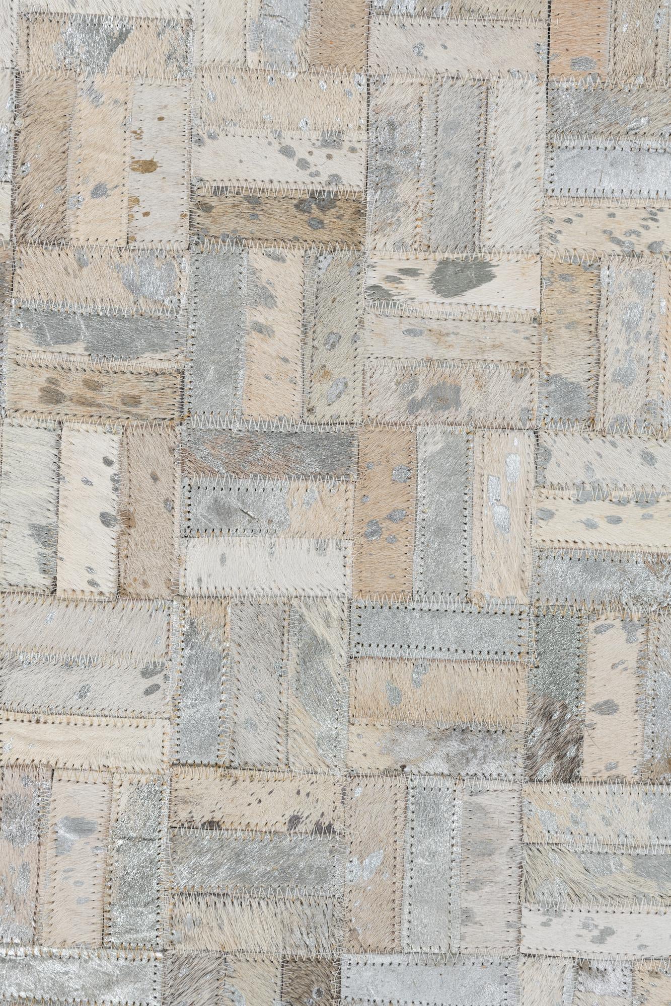 8' 1 x 10' Cowhide Leather Rug