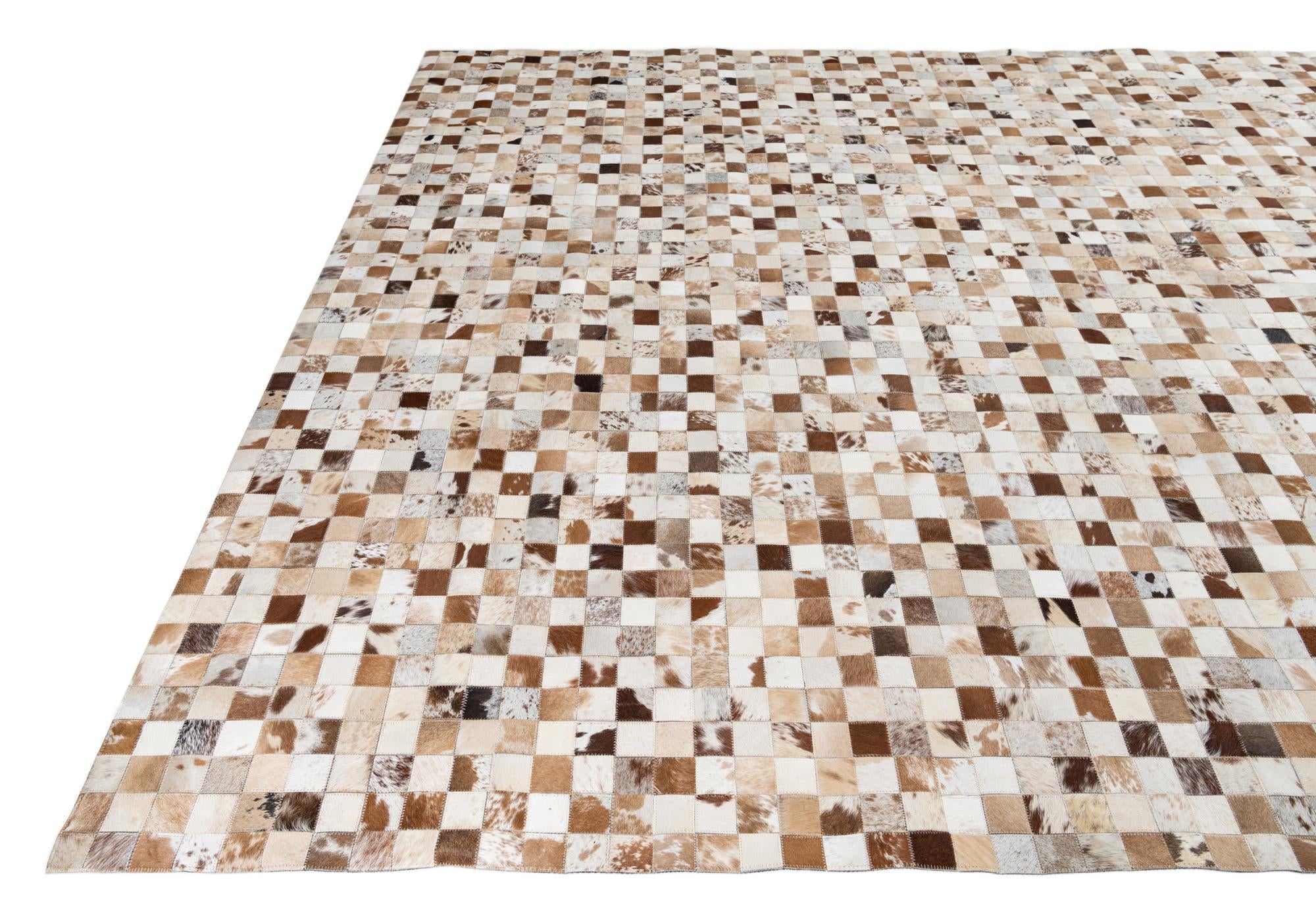 8' 1 x 10' Cowhide Leather Rug