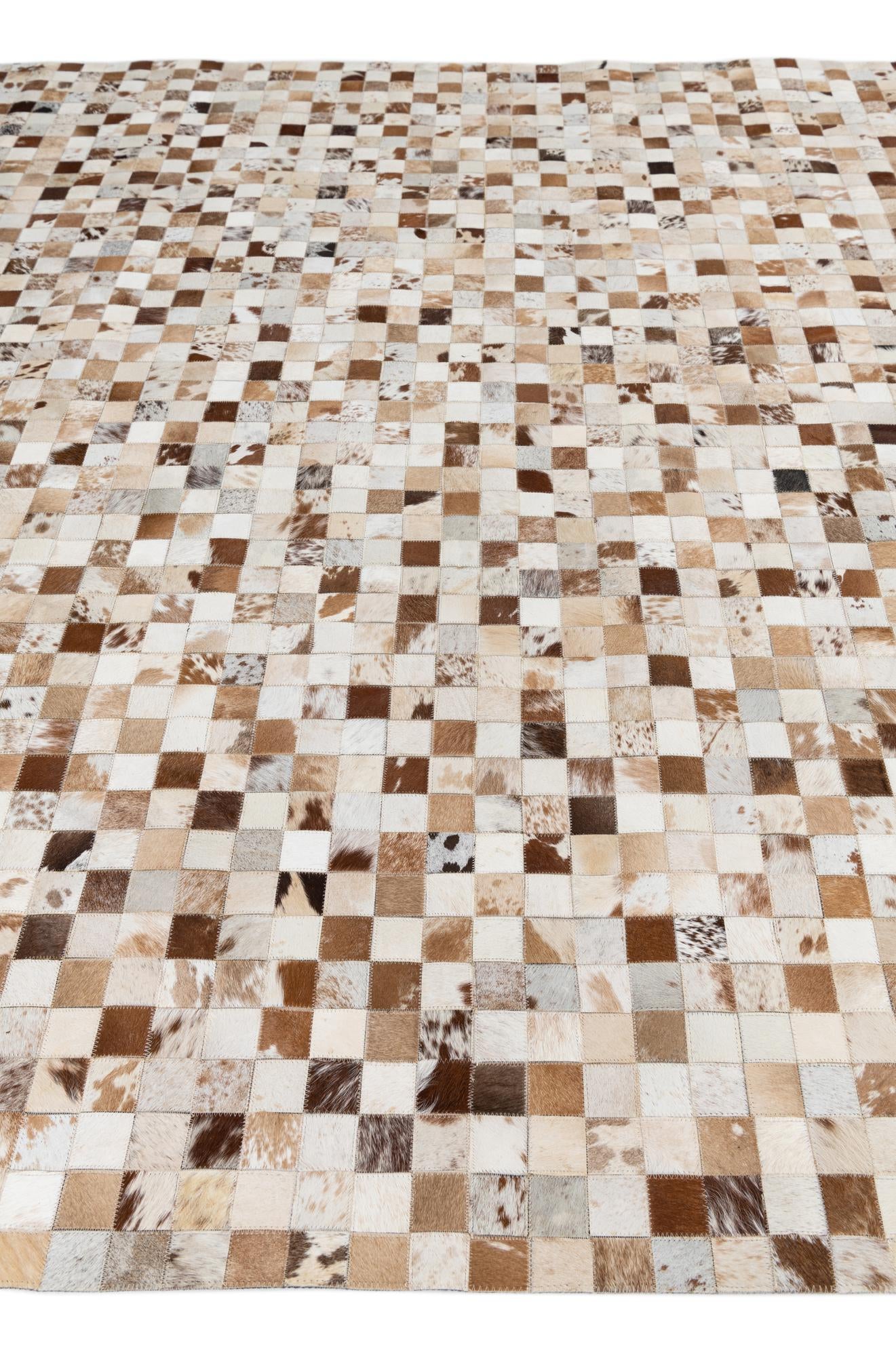 8' 1 x 10' Cowhide Leather Rug