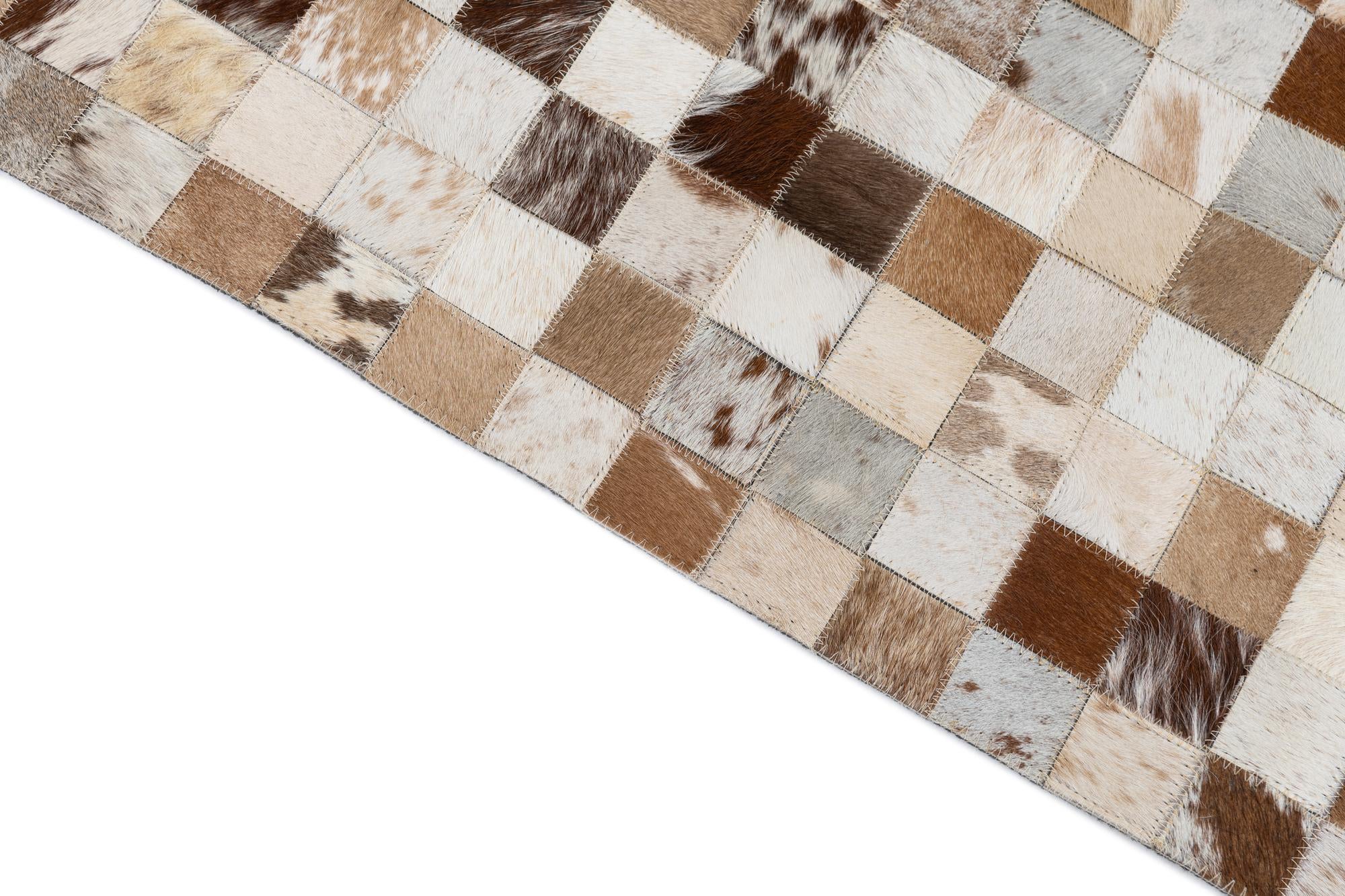 8' 1 x 10' Cowhide Leather Rug