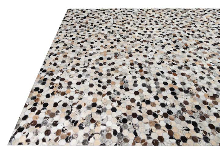 8' 1 x 10' Cowhide Leather Rug