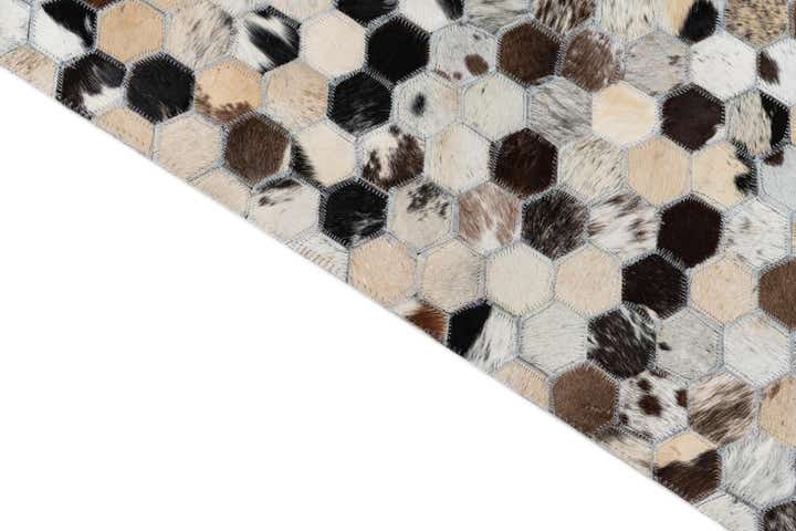 8' 1 x 10' Cowhide Leather Rug