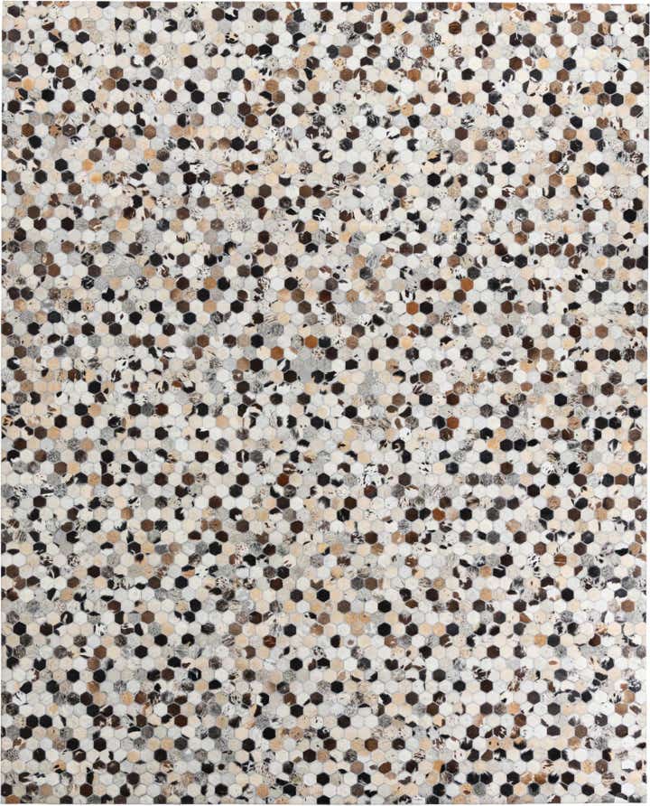 8' 1 x 10' Cowhide Leather Rug