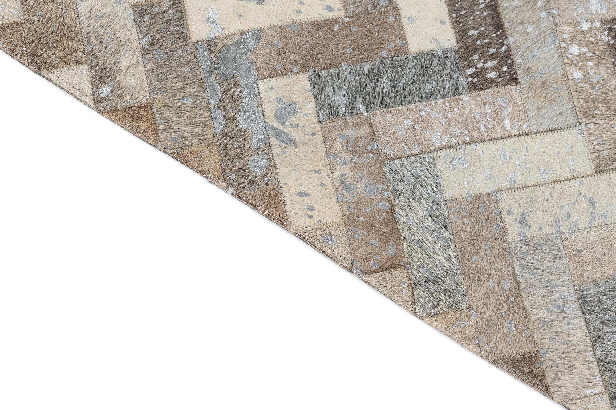 8' x 9' 10 Cowhide Leather Rug