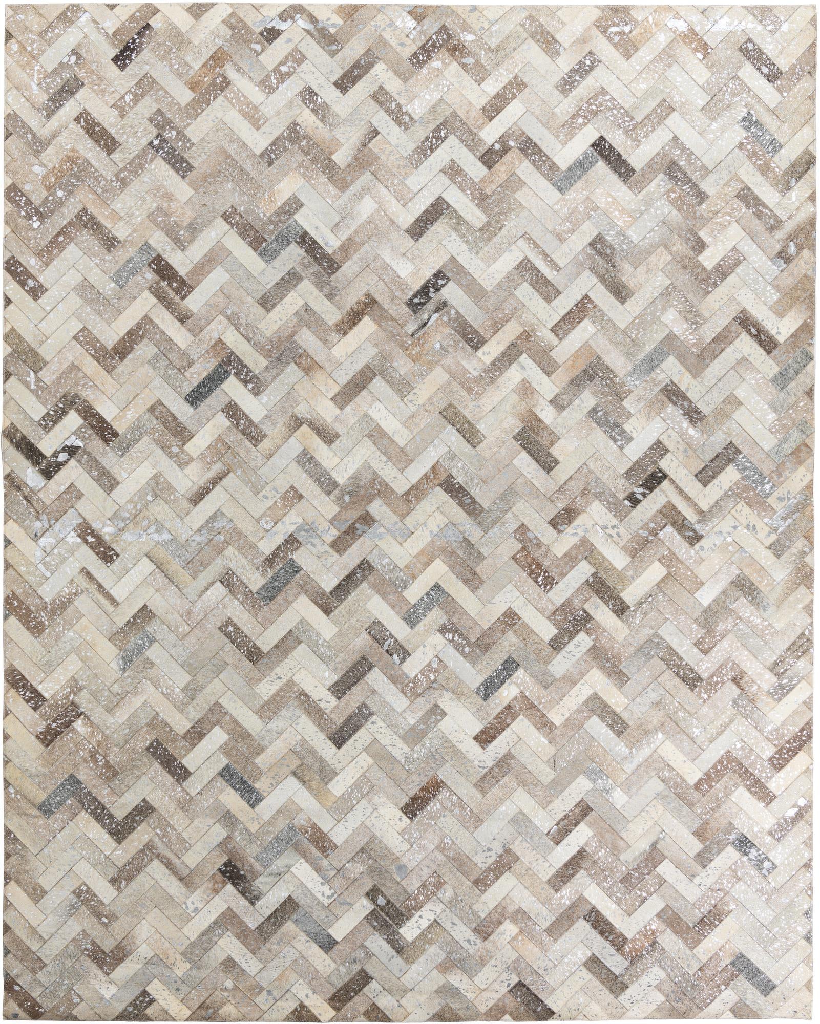 8' x 9' 10 Cowhide Leather Rug