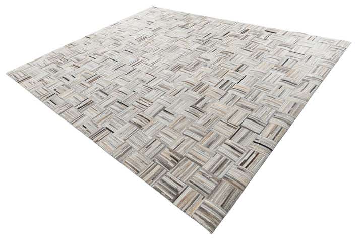 7' 10 x 9' 9 Cowhide Leather Rug