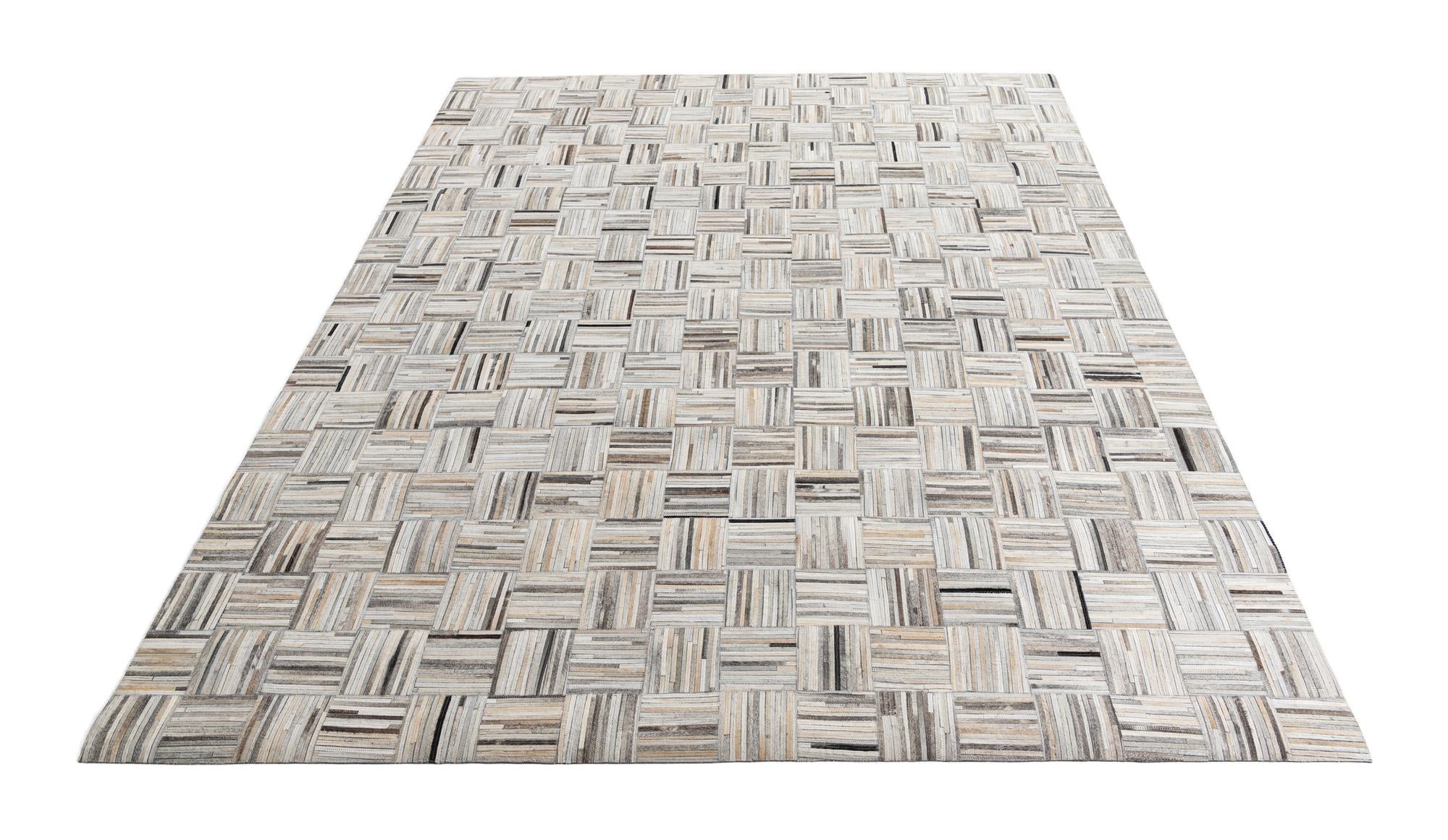 7' 10 x 9' 9 Cowhide Leather Rug
