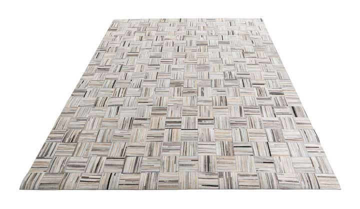 7' 10 x 9' 9 Cowhide Leather Rug