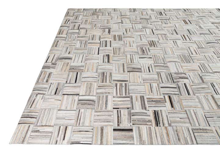 7' 10 x 9' 9 Cowhide Leather Rug