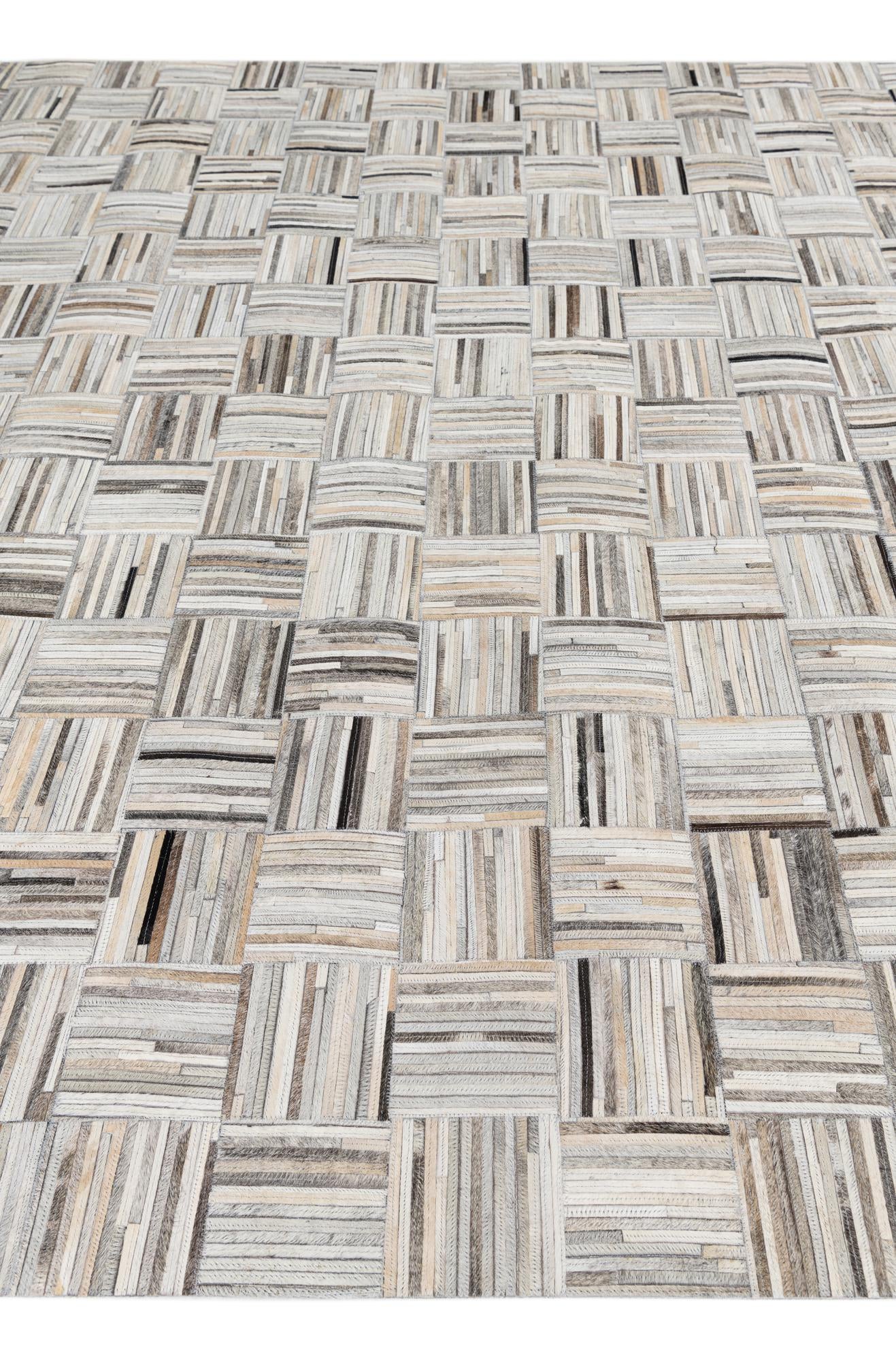7' 10 x 9' 9 Cowhide Leather Rug