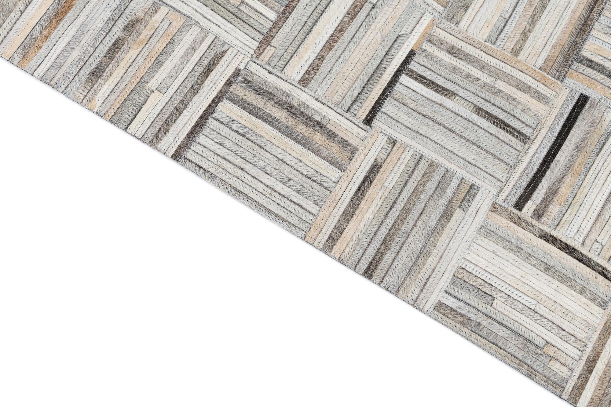 7' 10 x 9' 9 Cowhide Leather Rug