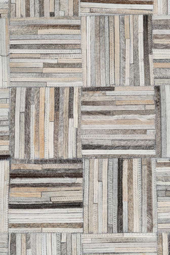 7' 10 x 9' 9 Cowhide Leather Rug