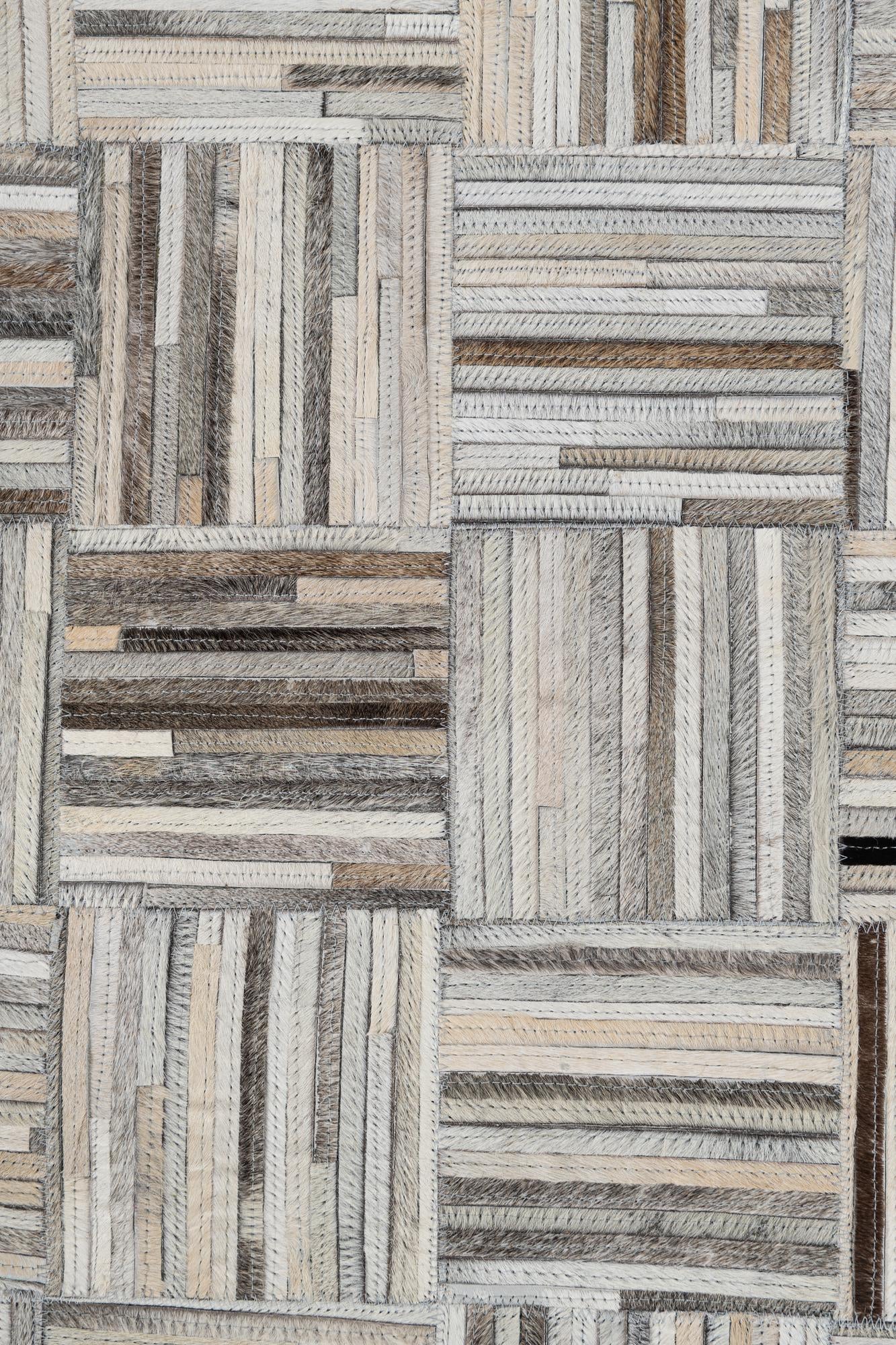 7' 10 x 9' 9 Cowhide Leather Rug