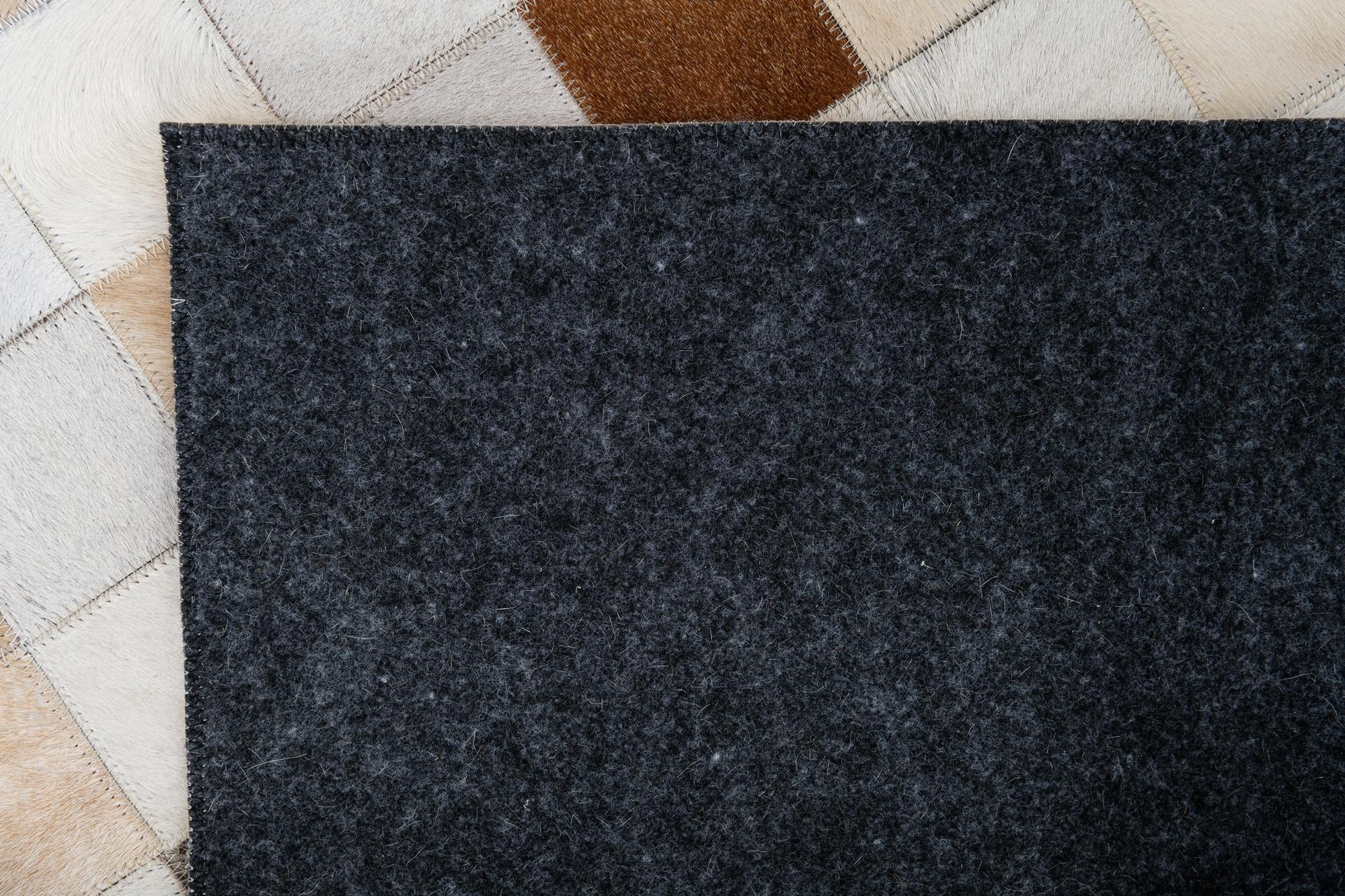8' 1 x 10' Cowhide Leather Rug