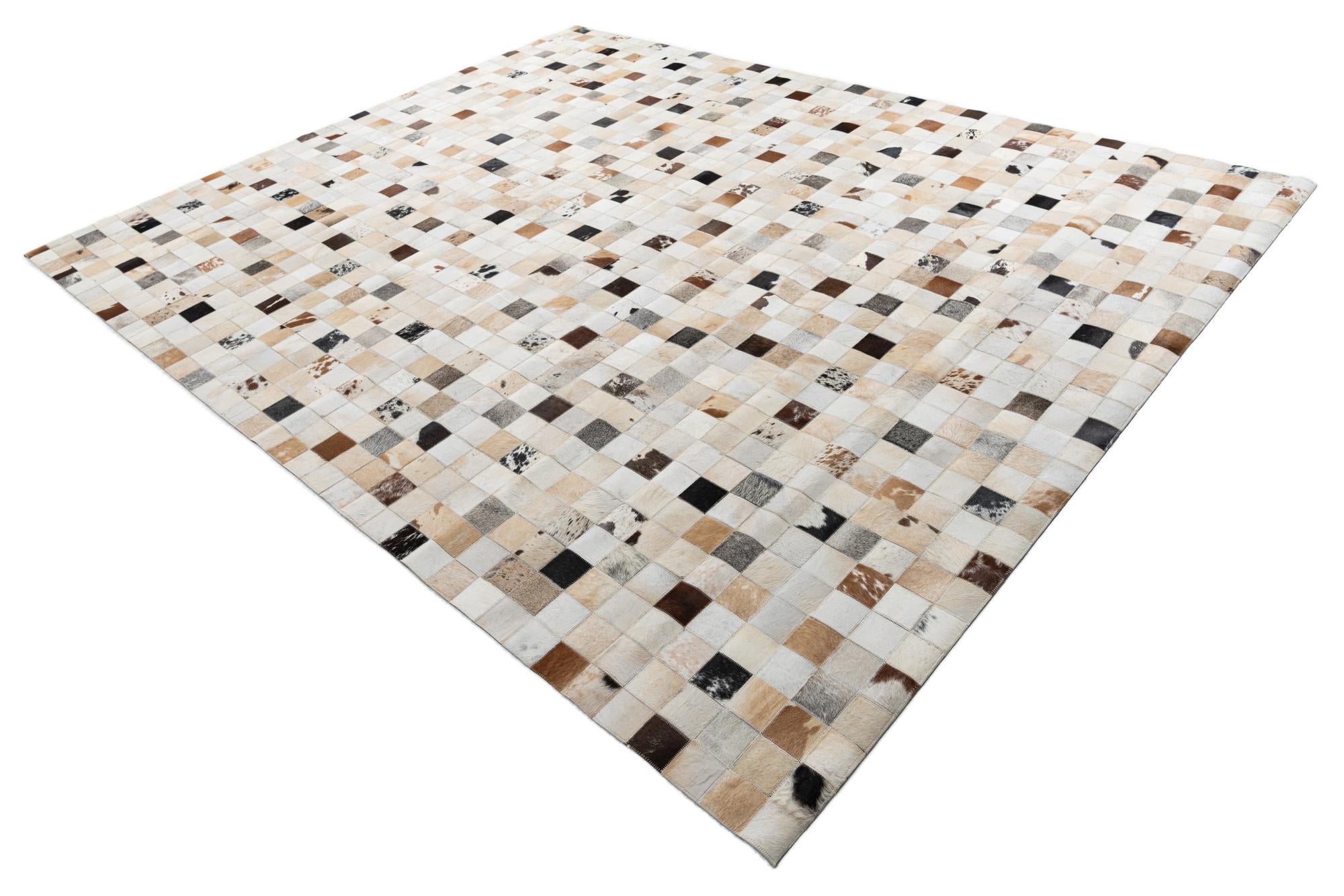 8' 1 x 10' Cowhide Leather Rug
