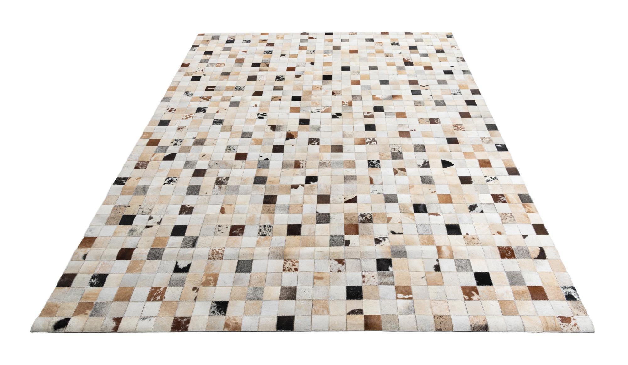 8' 1 x 10' Cowhide Leather Rug