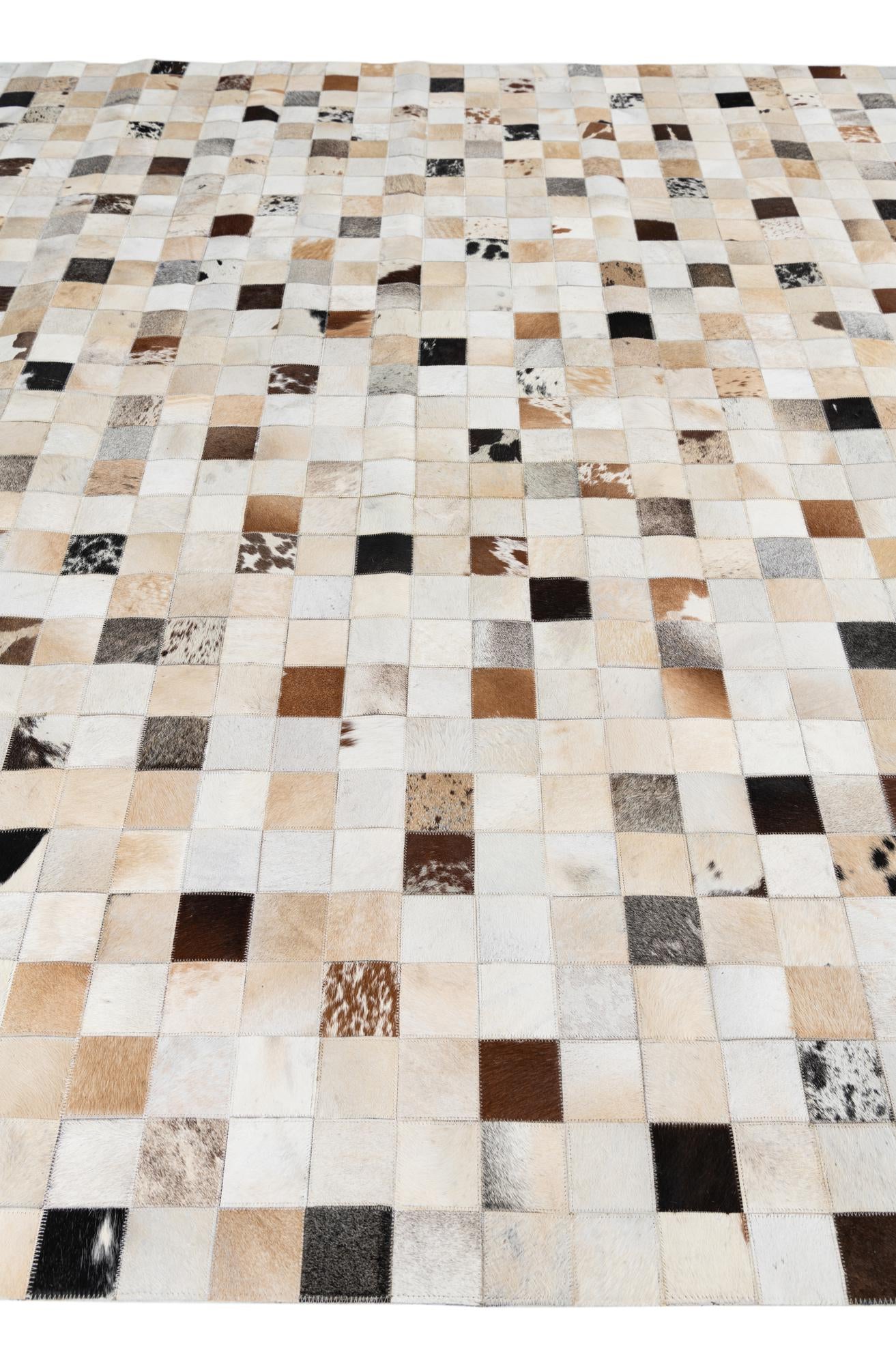 8' 1 x 10' Cowhide Leather Rug