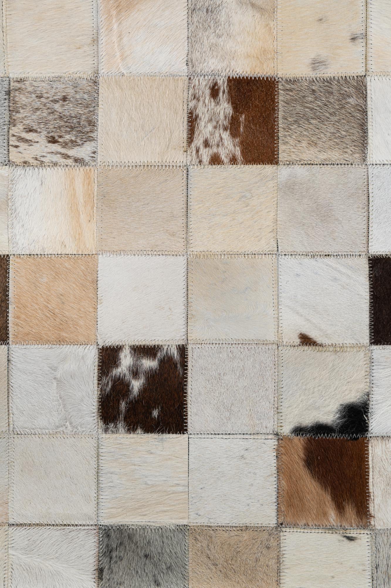 8' 1 x 10' Cowhide Leather Rug