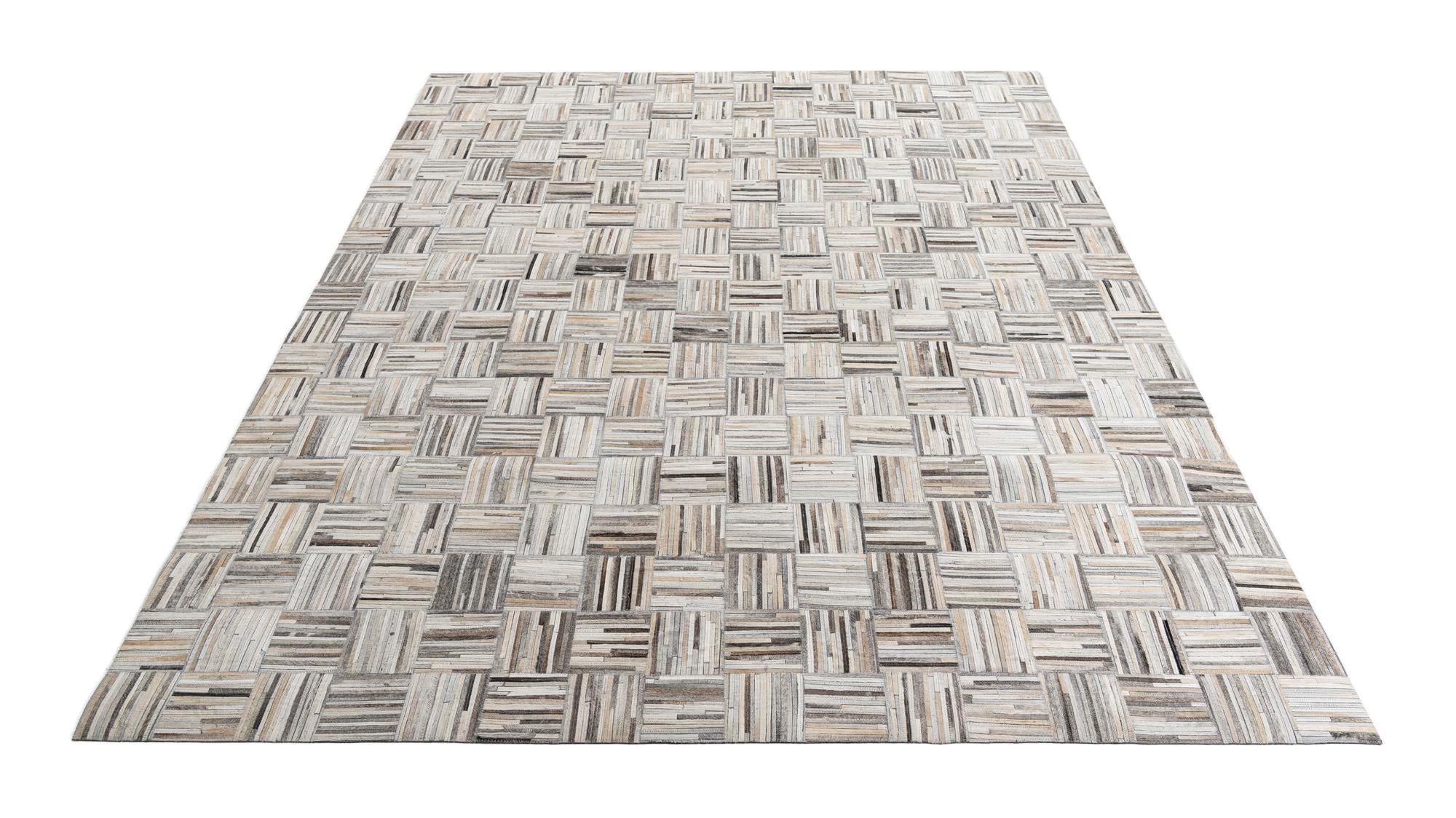 7' 10 x 9' 8 Cowhide Leather Rug