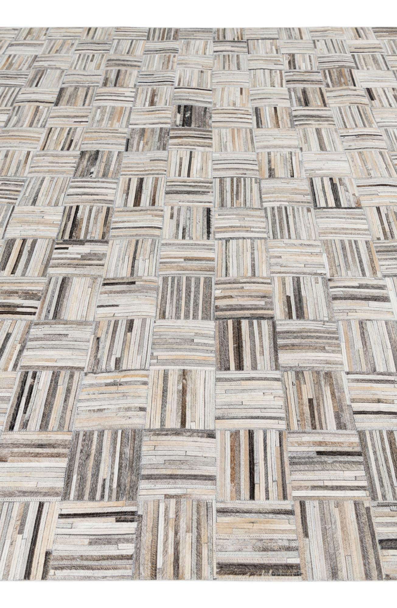 7' 10 x 9' 8 Cowhide Leather Rug