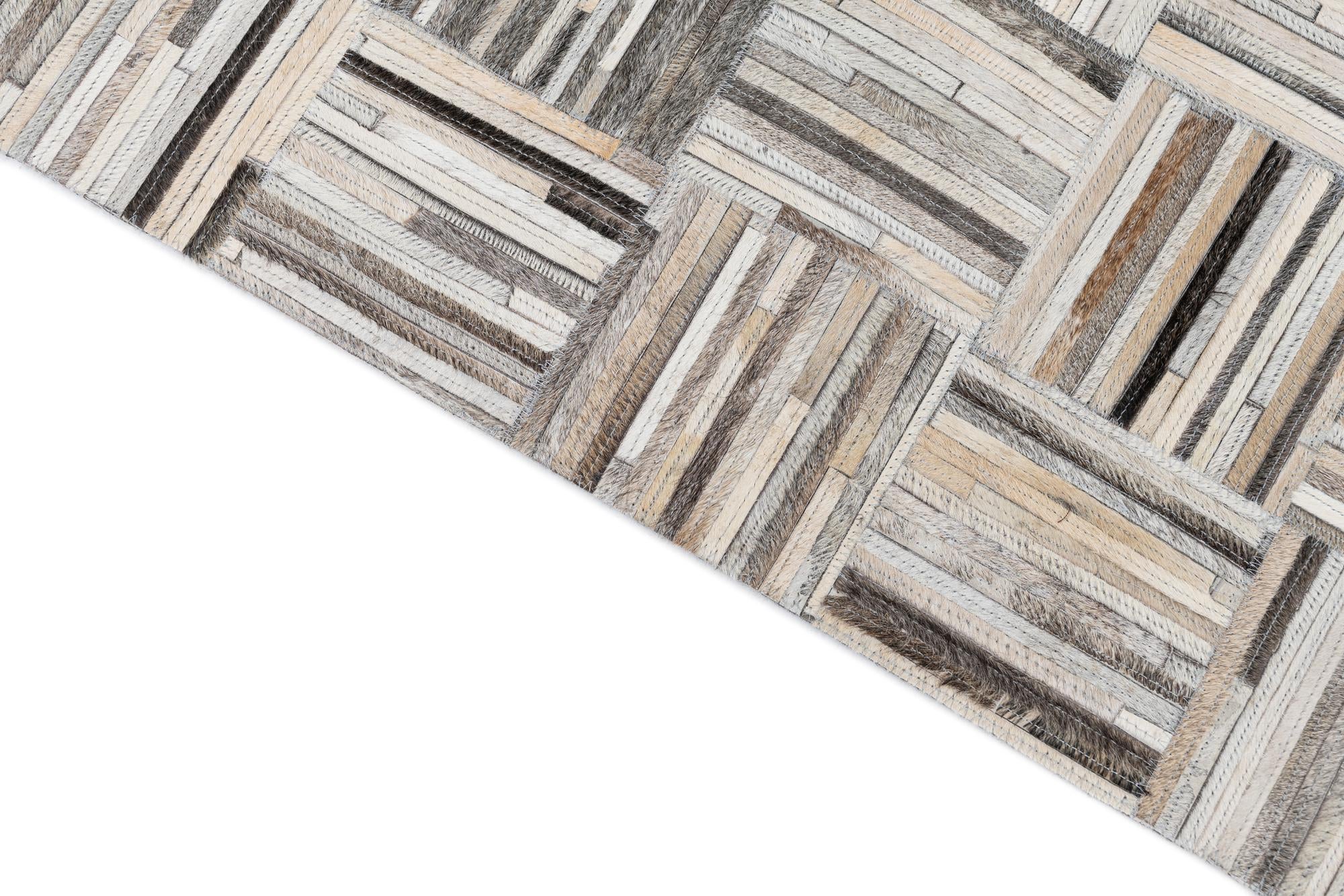 7' 10 x 9' 8 Cowhide Leather Rug