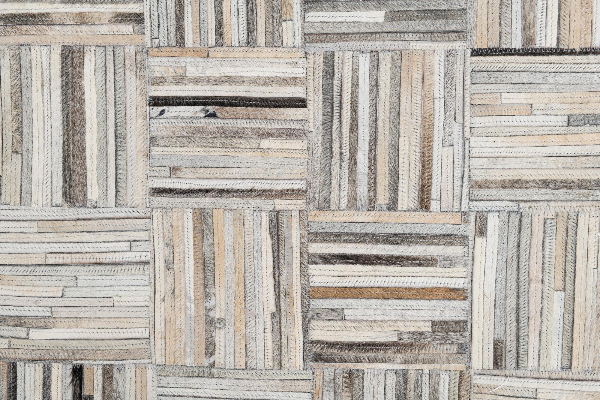 7' 10 x 9' 8 Cowhide Leather Rug