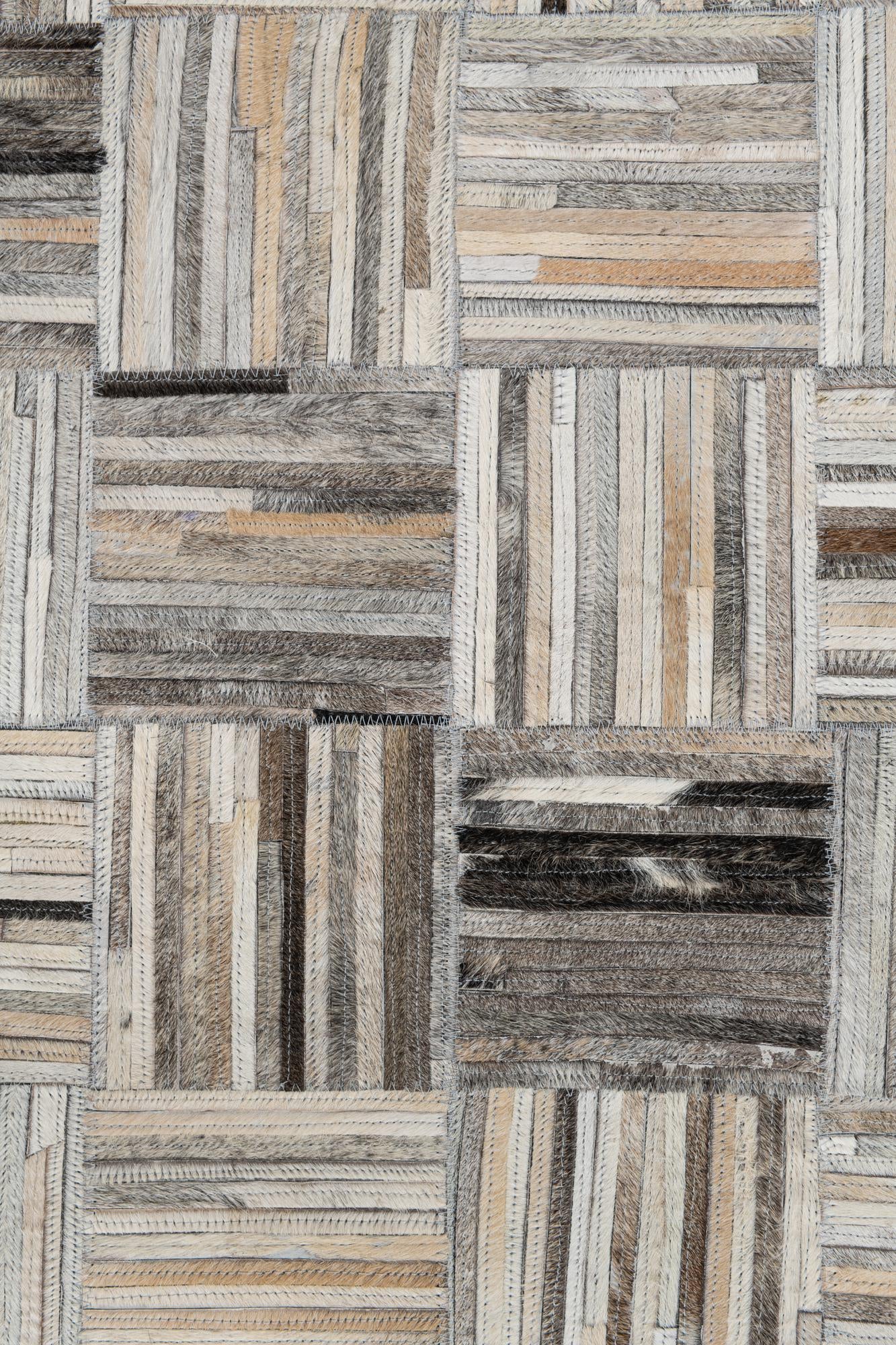 7' 10 x 9' 8 Cowhide Leather Rug