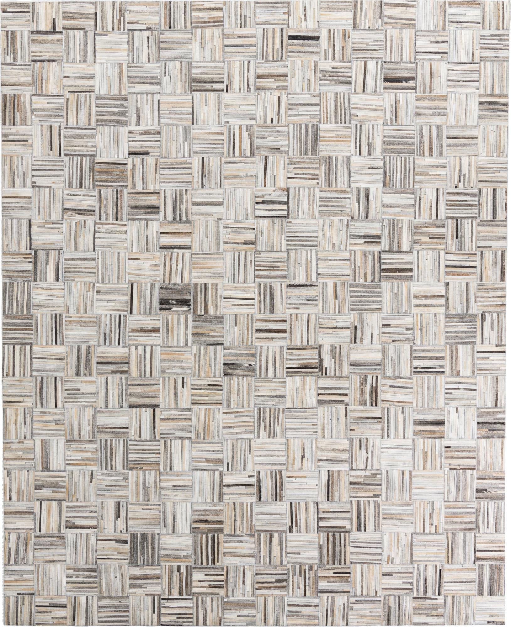 7' 10 x 9' 8 Cowhide Leather Rug
