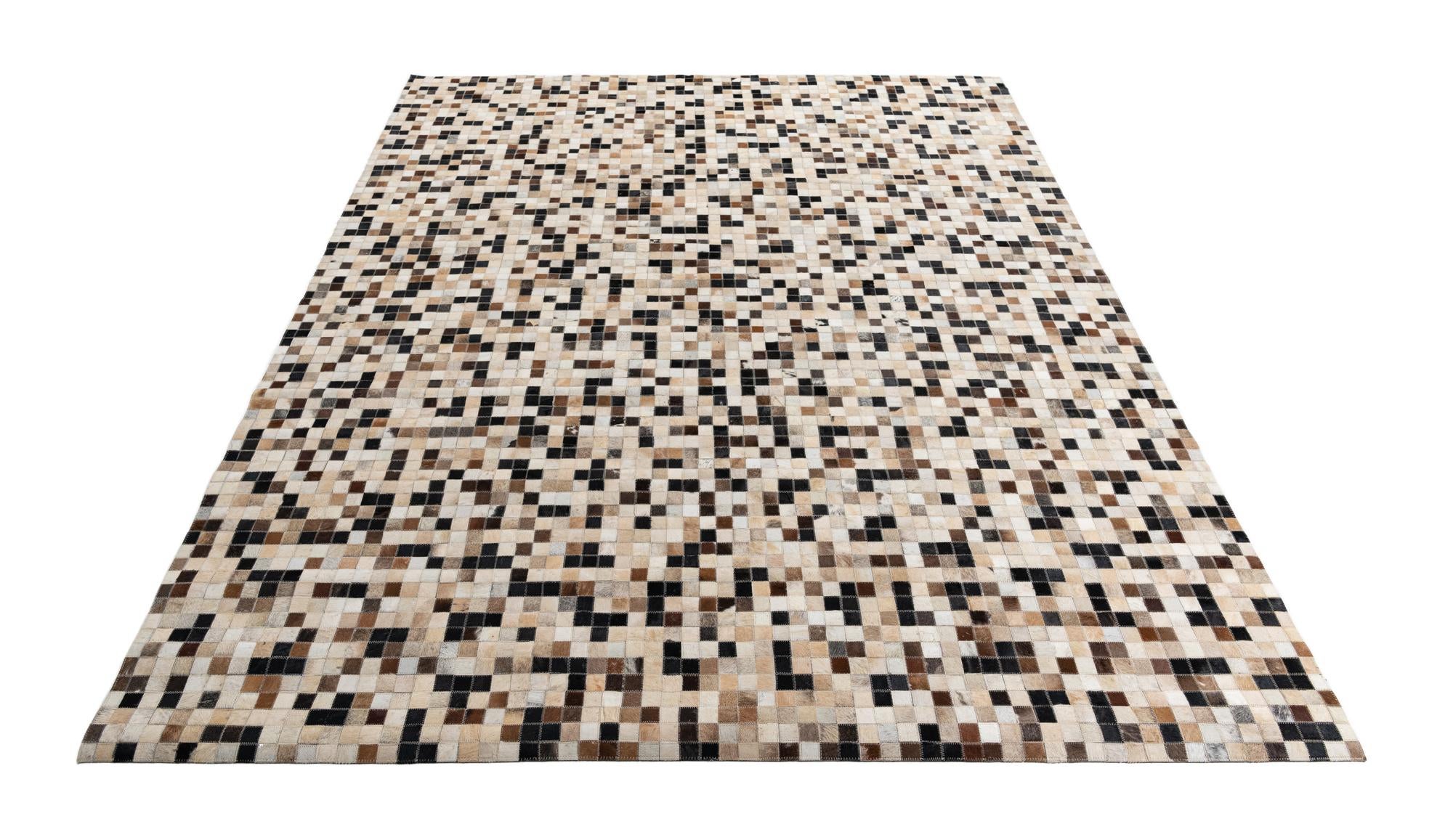 8' x 9' 10 Cowhide Leather Rug