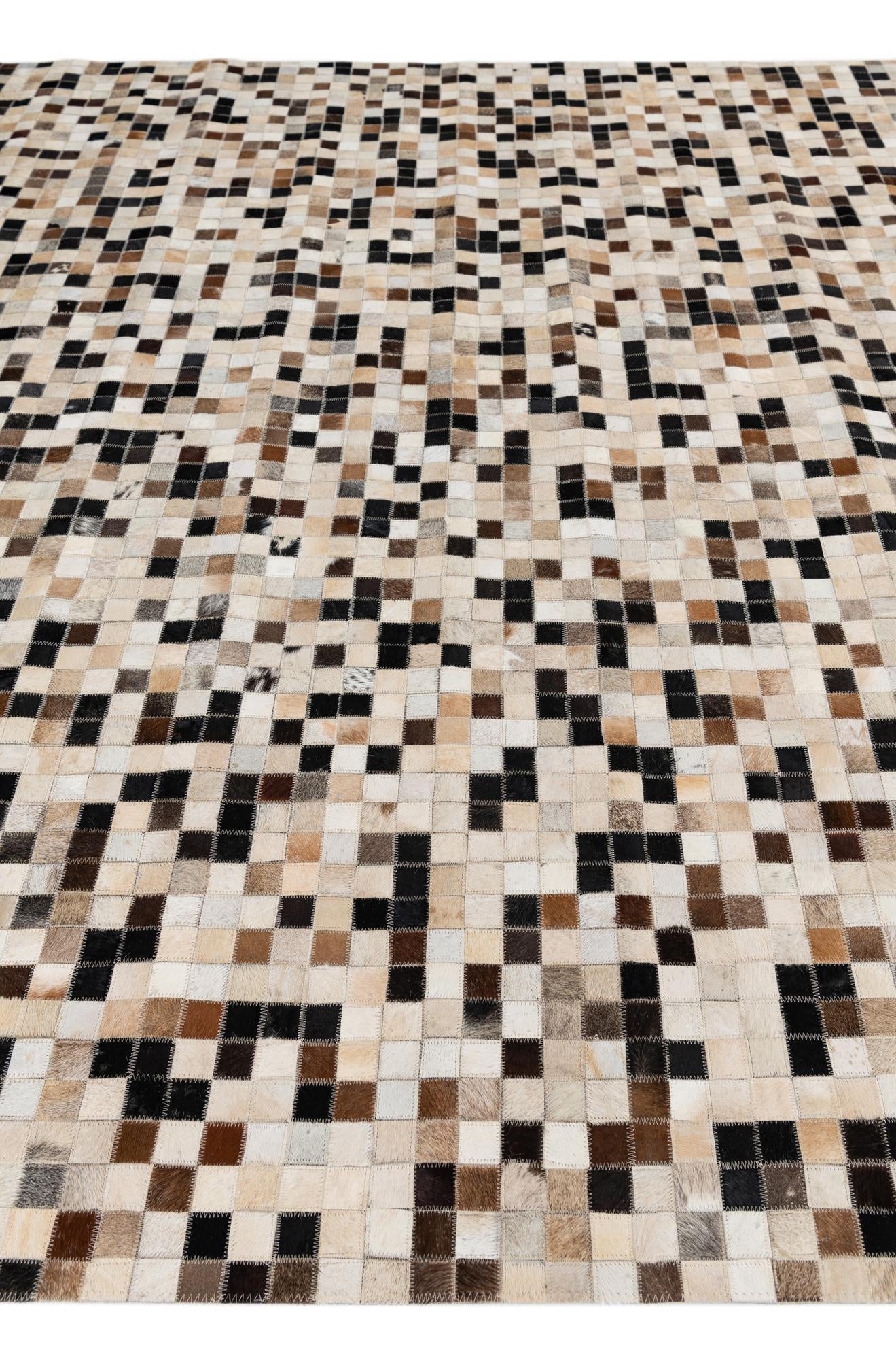 8' x 9' 10 Cowhide Leather Rug