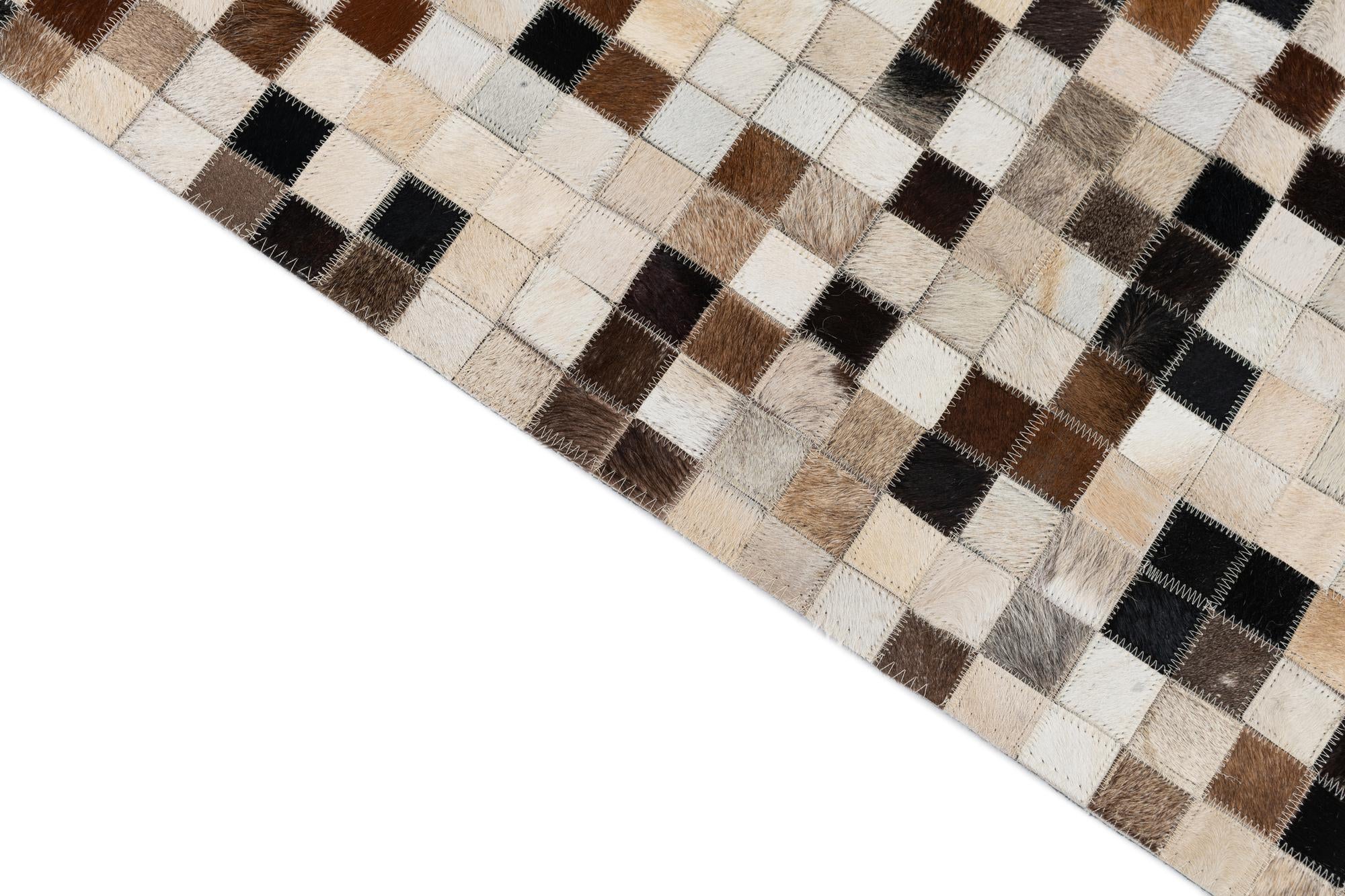 8' x 9' 10 Cowhide Leather Rug