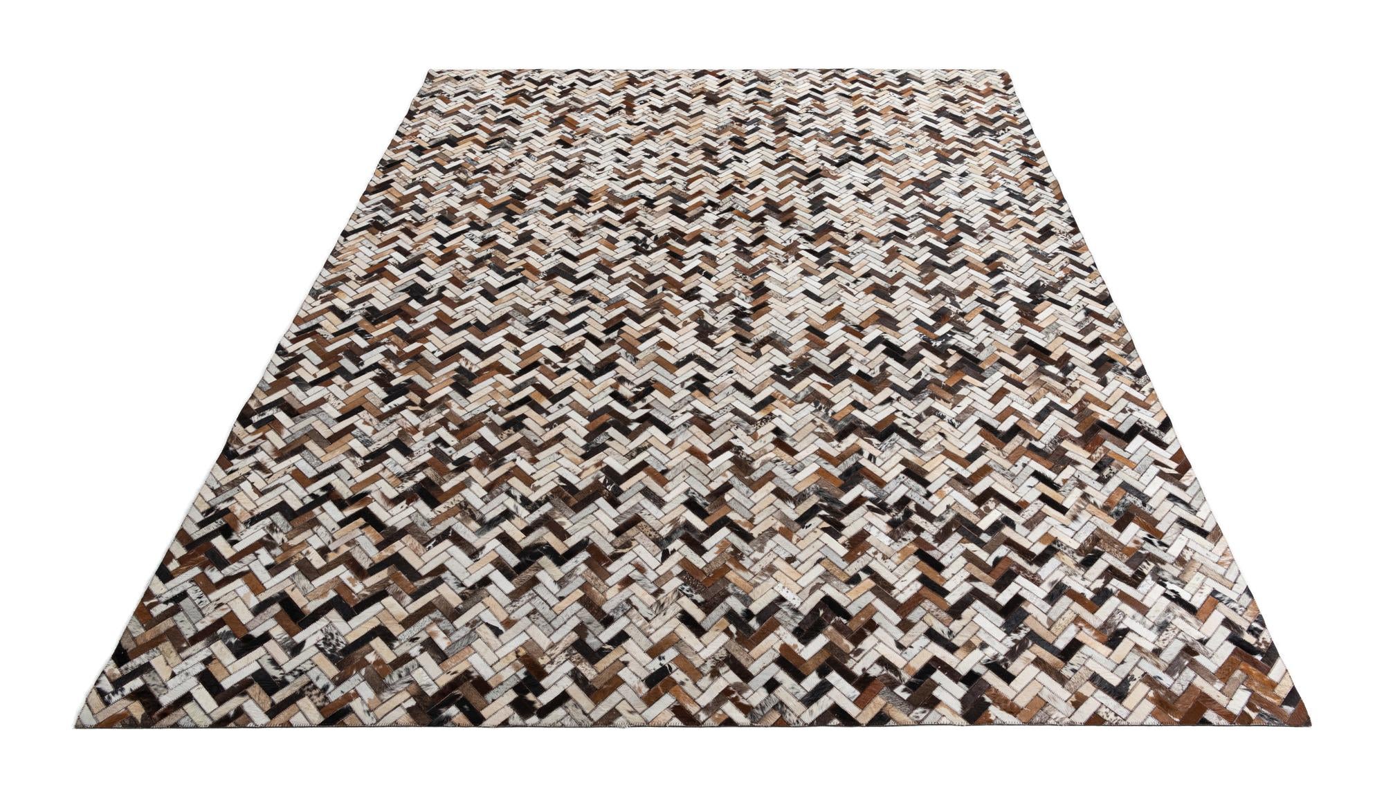 8' 1 x 9' 10 Cowhide Leather Rug